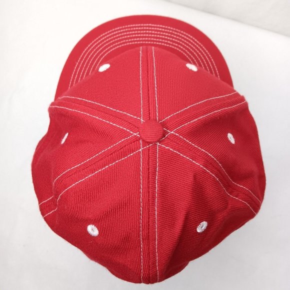 Dickies XL Fitted Cap Red Canvas Logo Acrylic Wool Blend Hat Workwear READ - Picture 7 of 10